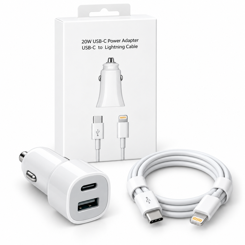 20W USB-C Car Charger with USB-C to Lightning Cable