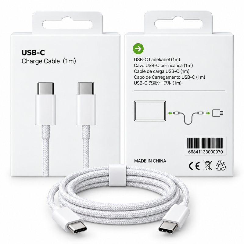 USB-C to USB-C Braided Charge Cable – 1 Meter
