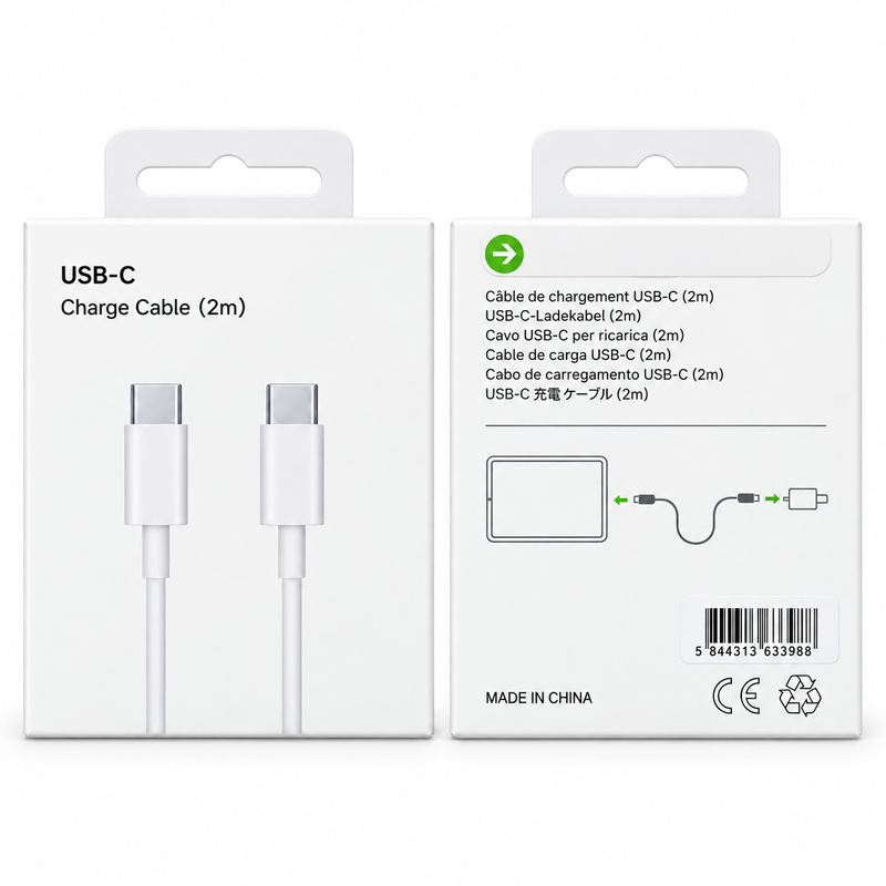 USB-C to USB-C Charging Cable – 2M / 6.6FT